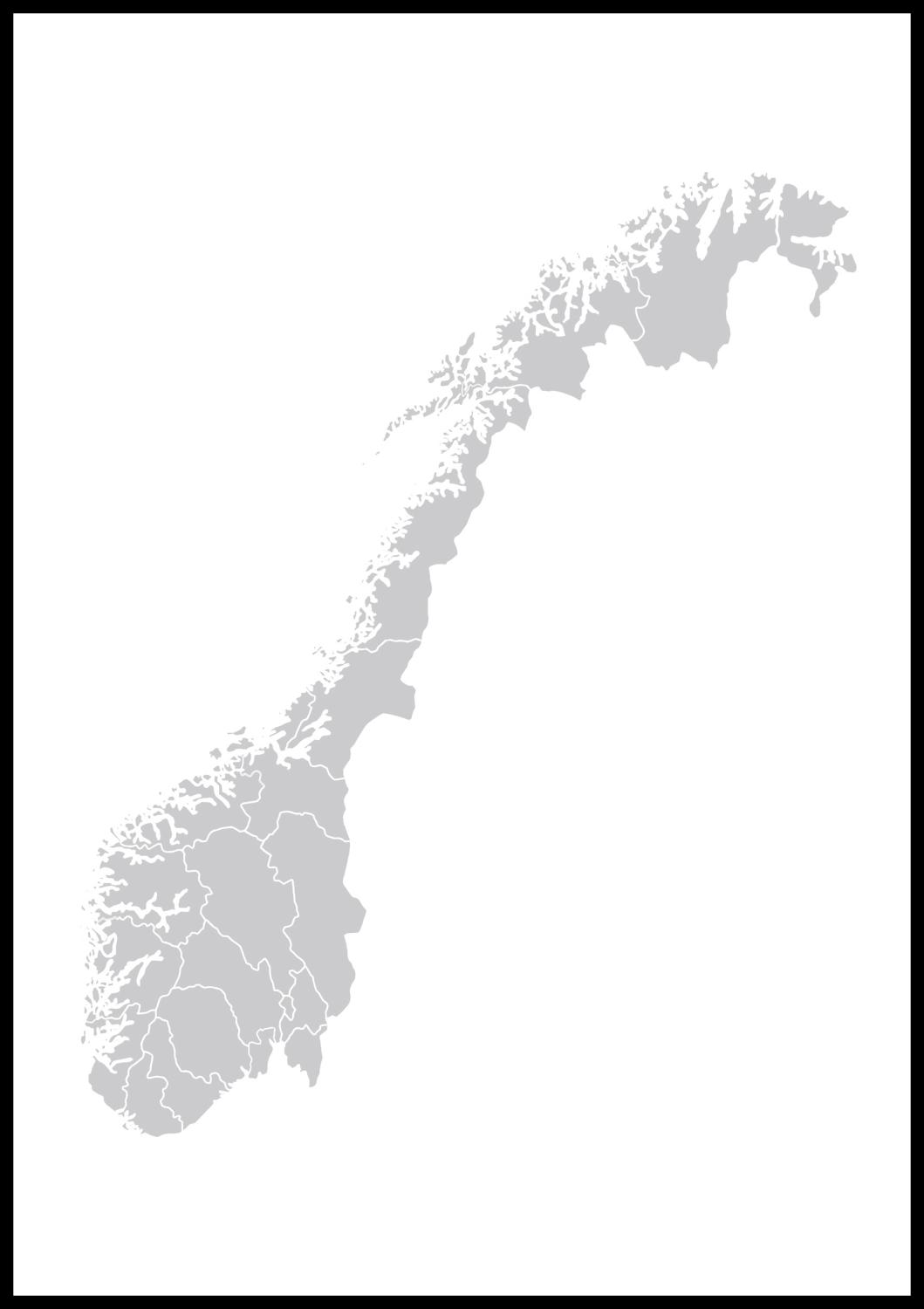 Product Image for Karta - Norge - Grå Poster (40x50 cm)