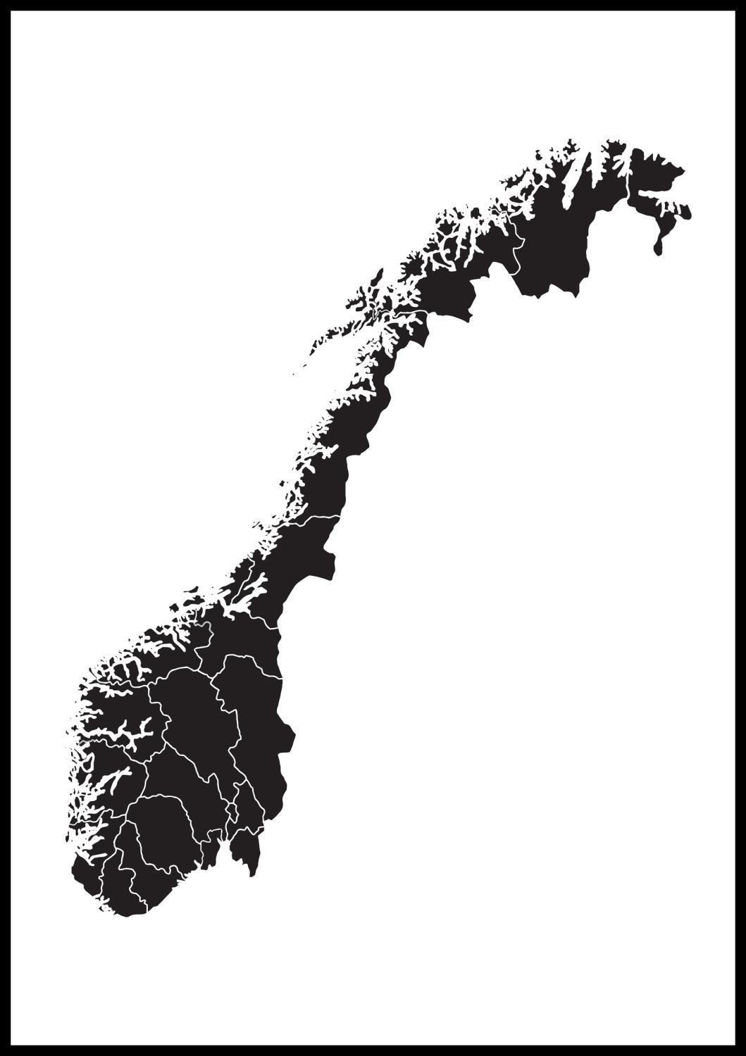 Product Image for Karta - Norge - Svart Poster (70x100 cm)