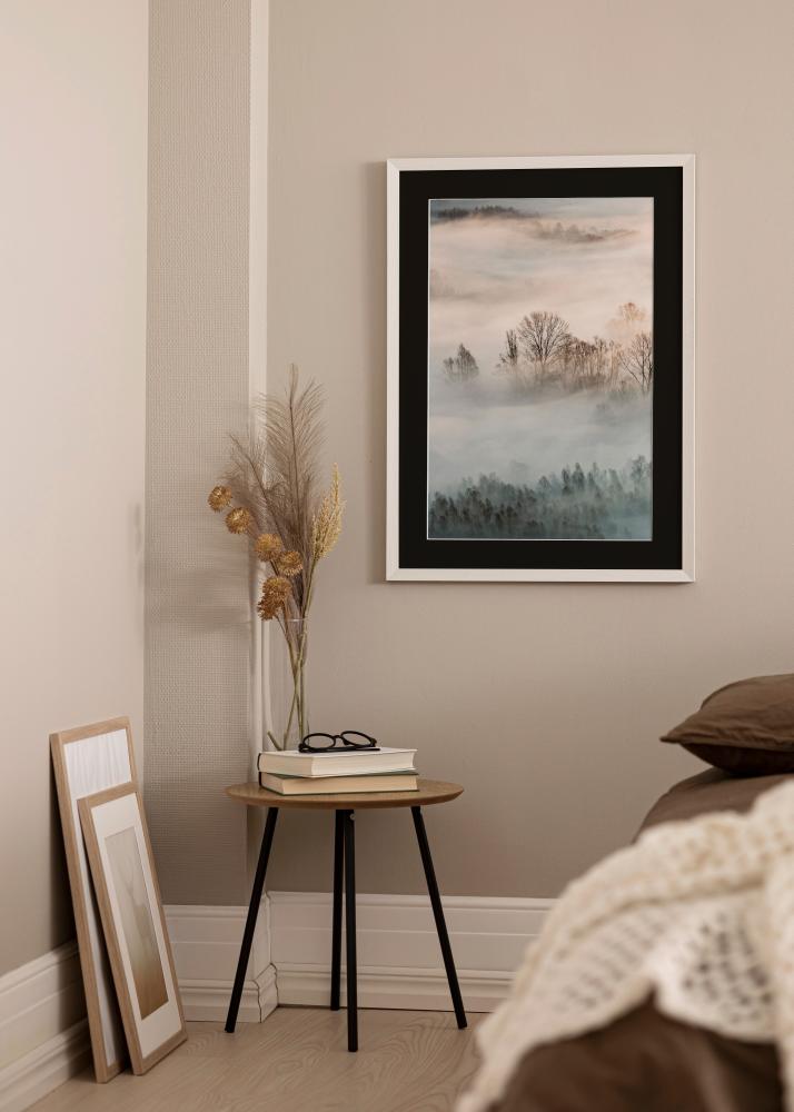 Ram Fiorito Vit 30x40 cm - Passepartout Svart 8x12 inches