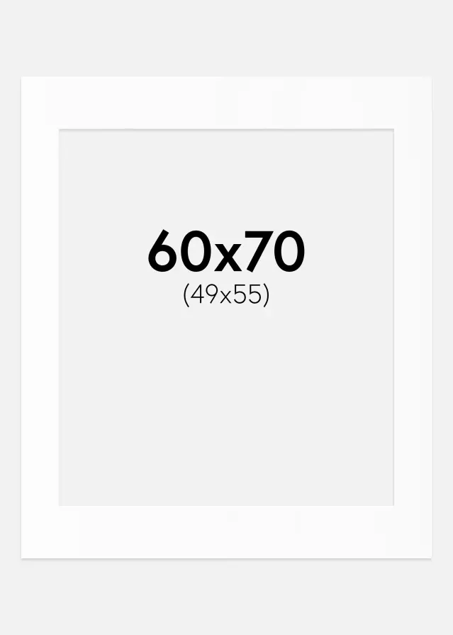 Passepartout Vit Standard (Vit kärna) 60x70 cm (49x55)