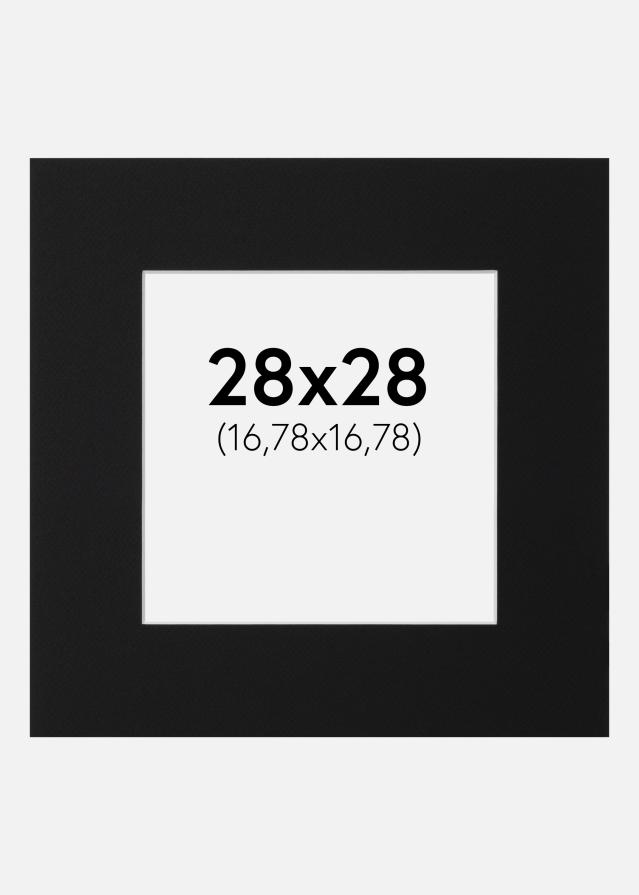 Passepartout Svart Standard (Vit Kärna) 28x28 cm (16,78x16,78)