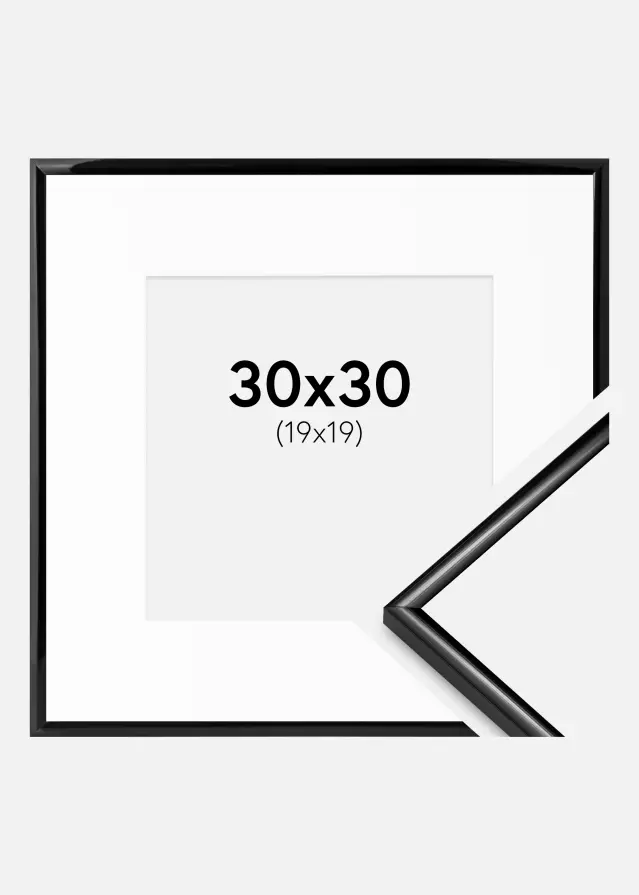 Ram Scandi Svart 30x30 cm - Passepartout Vit 20x20 cm