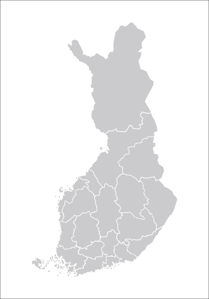 Karta - Finland - Grå Poster