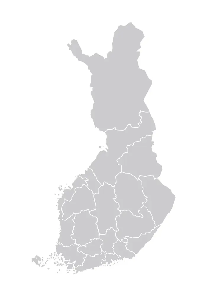 Karta - Finland - Grå Poster