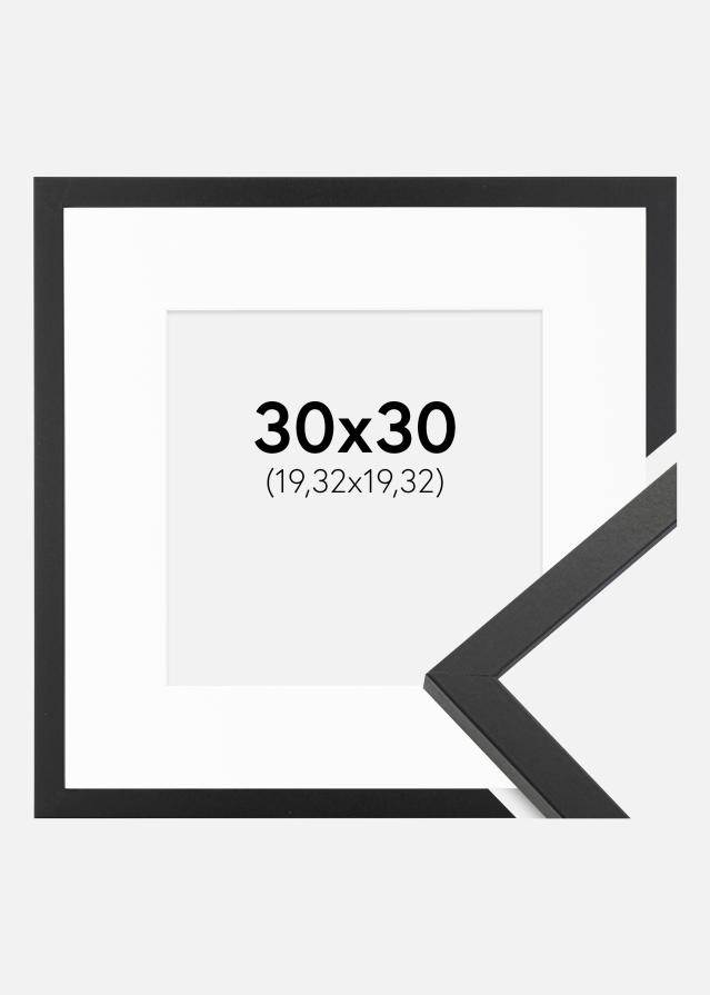 Ram Trendy Svart 30x30 cm - Passepartout Vit 8x8 inches