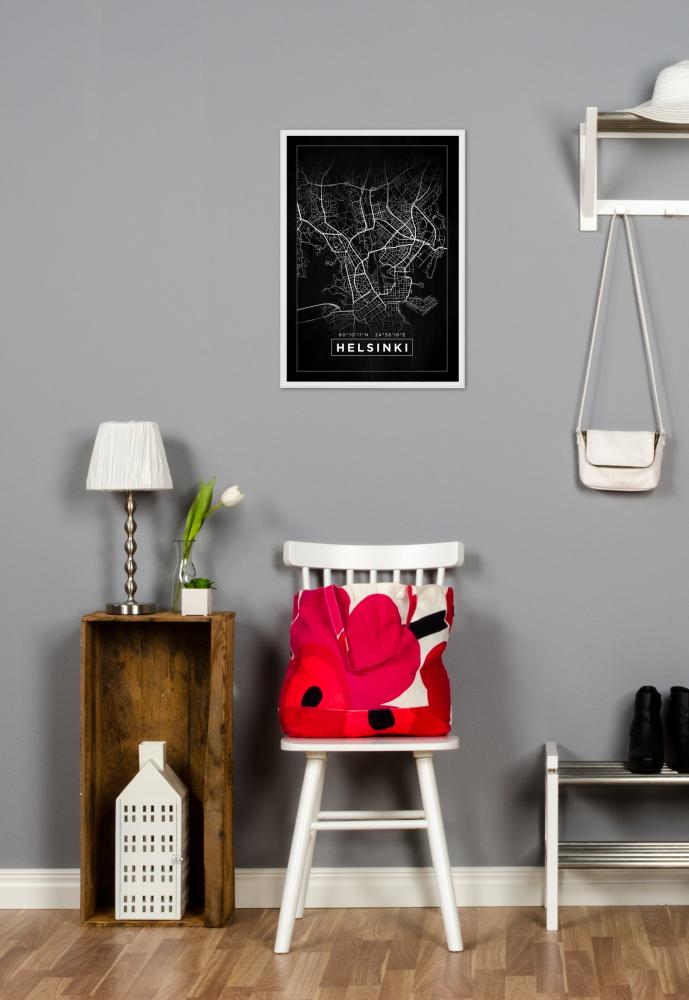 Karta - Helsinki - Svart Poster