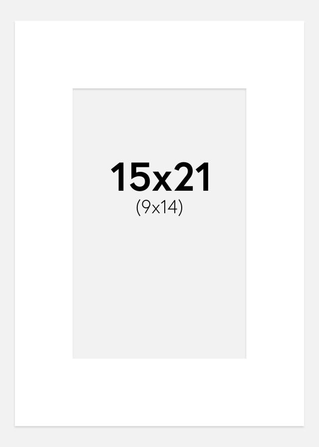 Passepartout Kritvit 15x21 cm (9x14 cm)