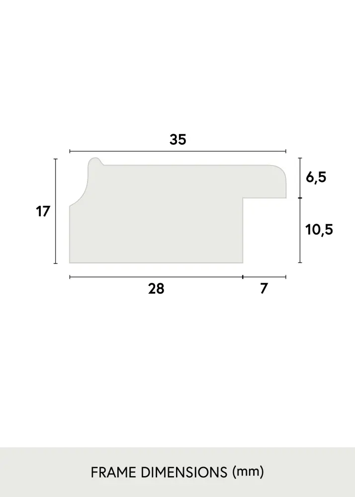 Ram Grace Silver 42x59,4 cm (A2) - Passepartout Vit 25x38 cm