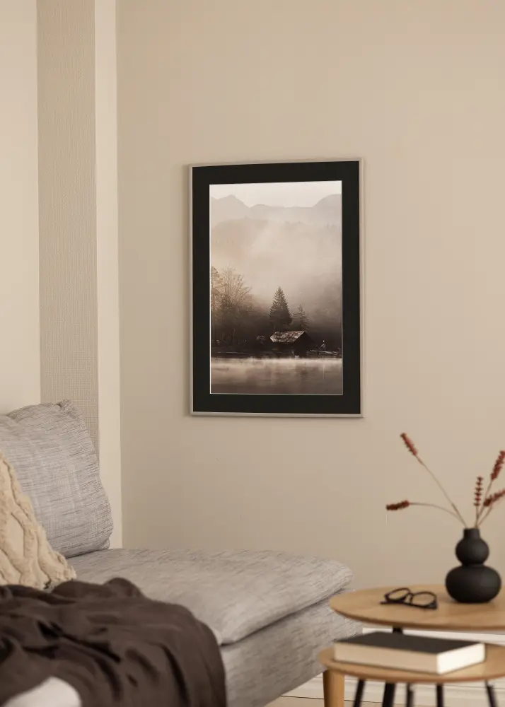 Ram New Lifestyle Earth Grey 60x80 cm - Passepartout Svart 50x70 cm