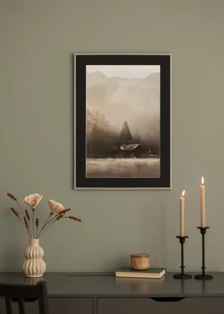 Ram New Lifestyle Earth Grey 60x80 cm - Passepartout Svart 50x70 cm