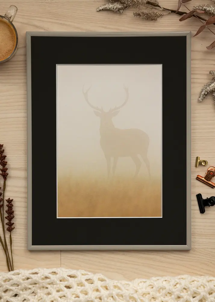 Ram New Lifestyle Earth Grey 60x80 cm - Passepartout Svart 50x70 cm