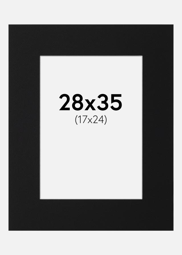 Passepartout Svart Standard (Vit Kärna) 28x35 cm (17x24)