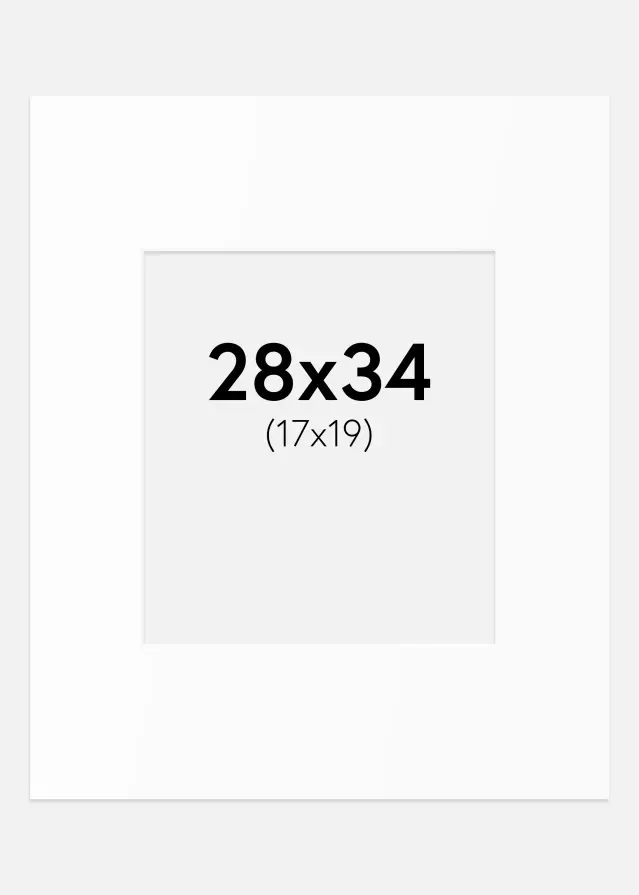 Passepartout Vit Standard (Vit Kärna) 28x34 cm (17x19)