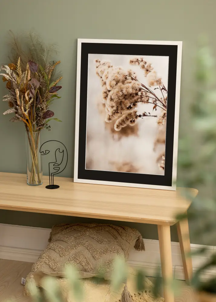 Ram Stilren Vit 30x40 cm - Passepartout Svart 21x29,7 cm (A4)