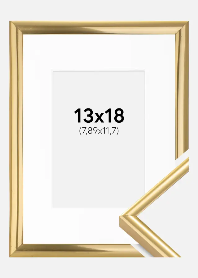 Ram Victoria Guld 13x18 cm - Passepartout Vit 3,5x5 inches