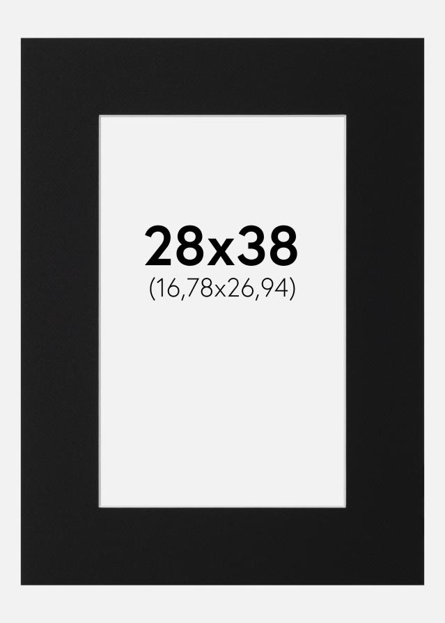 Passepartout Svart Standard (Vit Kärna) 28x38 cm (16,78x26,94)