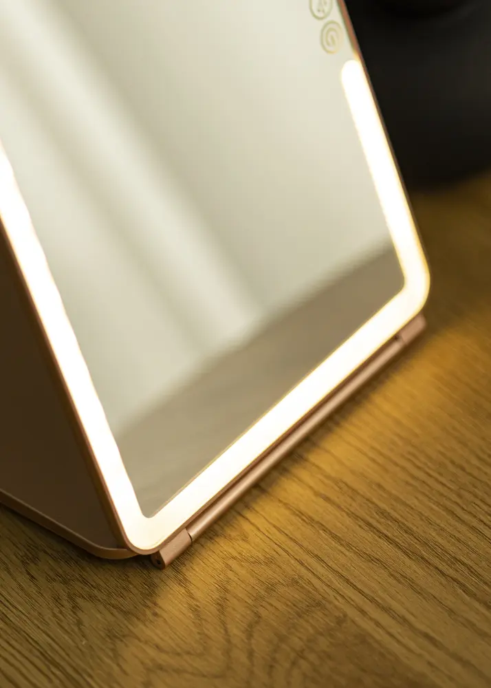 KAILA Sminkspegel Travel LED Uppladdningsbar Roséguld 19x25 cm