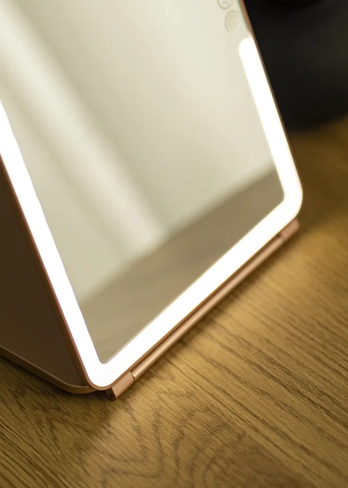 KAILA Sminkspegel Travel LED Uppladdningsbar Roséguld 19x25 cm