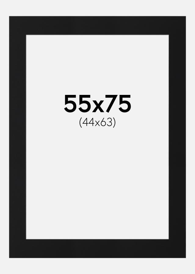 Passepartout Svart Standard (Vit Kärna) 55x75 cm (44x63)
