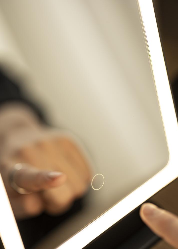 KAILA Sminkspegel LED Strip m. Bluetooth-högtalare Svart 18x30 cm