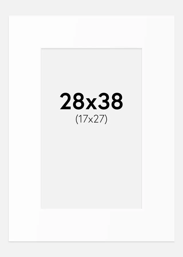 Passepartout Vit Standard (Vit Kärna) 28x38 cm (17x27)