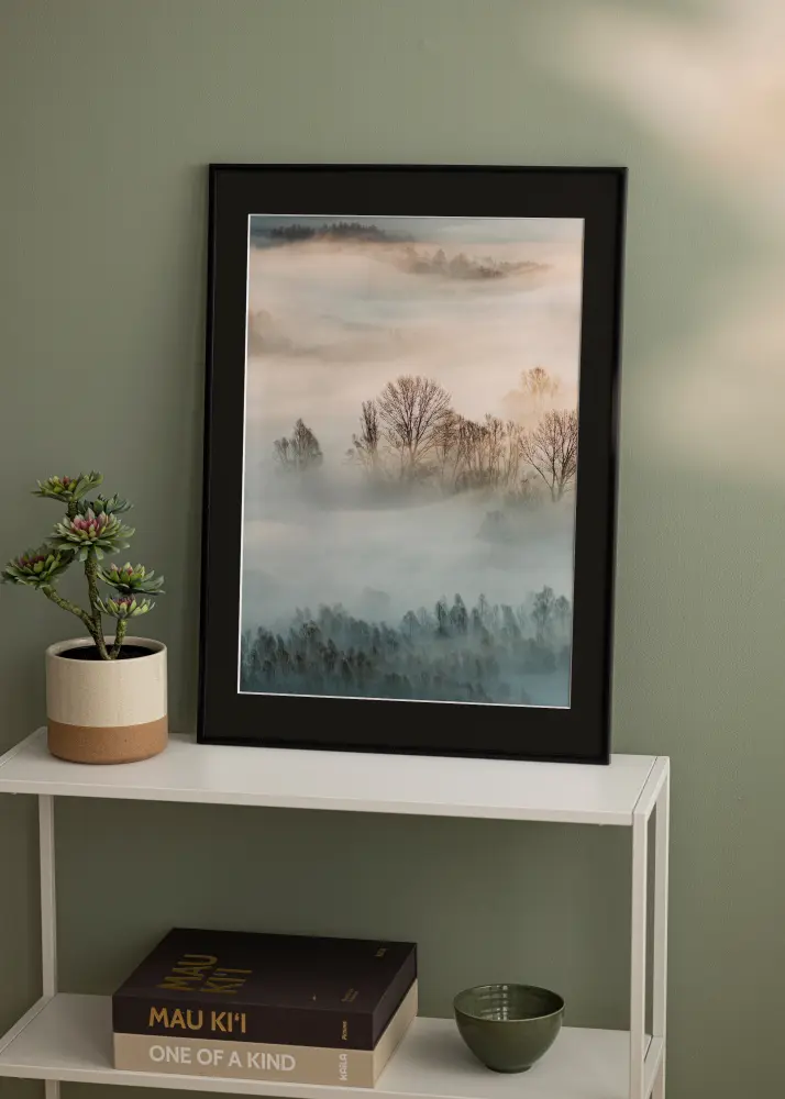 Ram New Lifestyle Matt Svart 30x40 cm - Passepartout Svart 21x29,7 cm (A4)