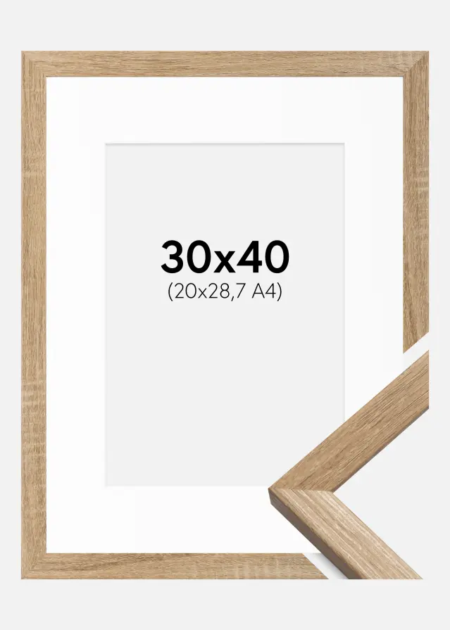 Ram Fiorito Ljus Ek 30x40 cm - Passepartout Vit 21x29,7 cm (A4)
