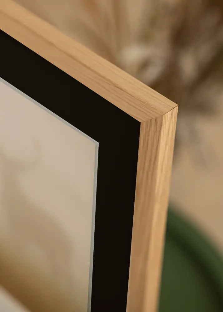 Ram Oak Wood 60x90 cm - Passepartout Svart 50x80 cm