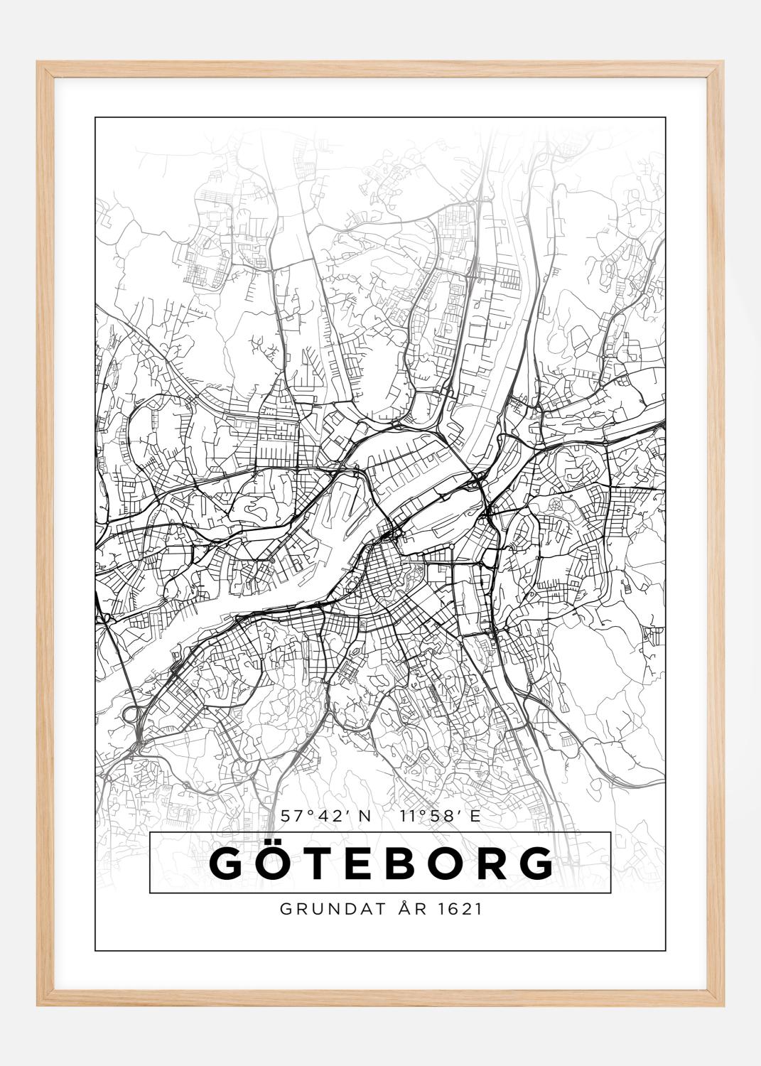 Product Image for Karta - Göteborg - Vit Poster (21x29.7 cm (A4))