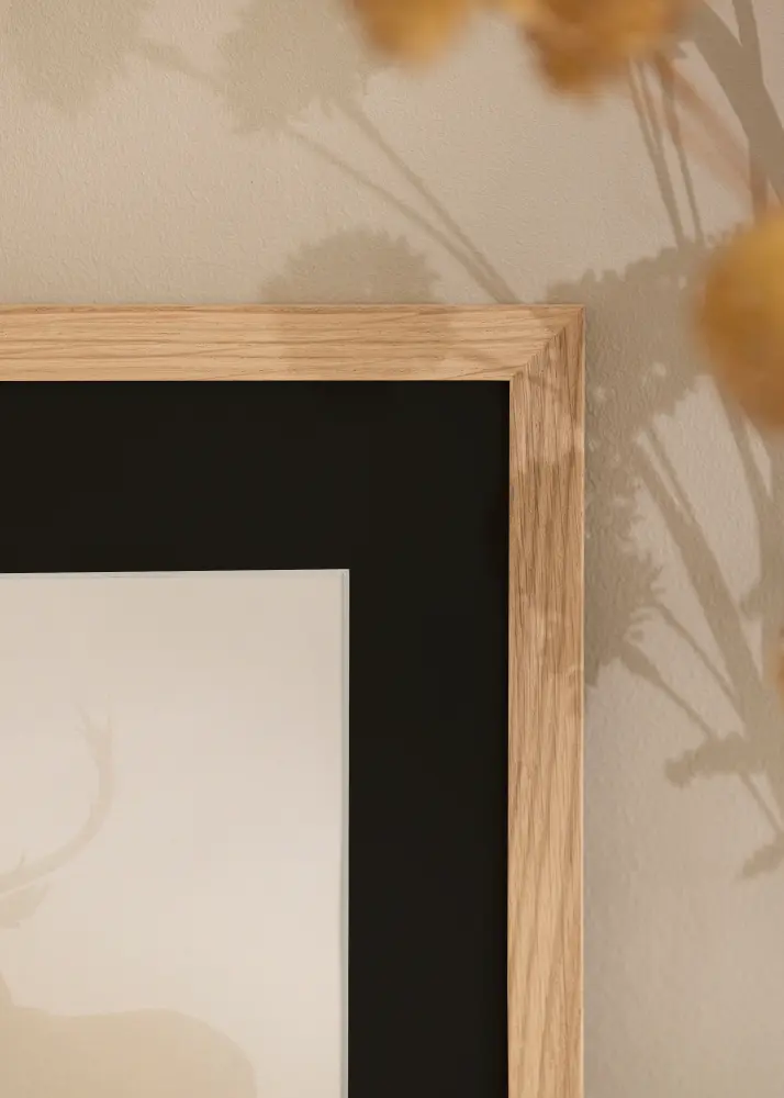 Ram Oak Wood 60x90 cm - Passepartout Svart 50x80 cm