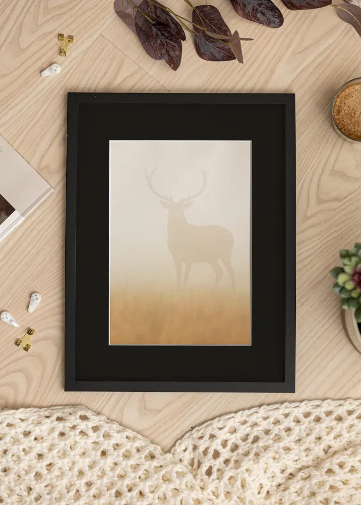 Ram Trendy Svart 42x59,4 cm (A2) - Passepartout Svart 25x38 cm