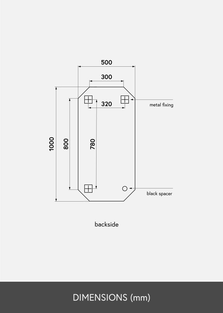 KAILA Spegel Tall Octagon 50x100 cm