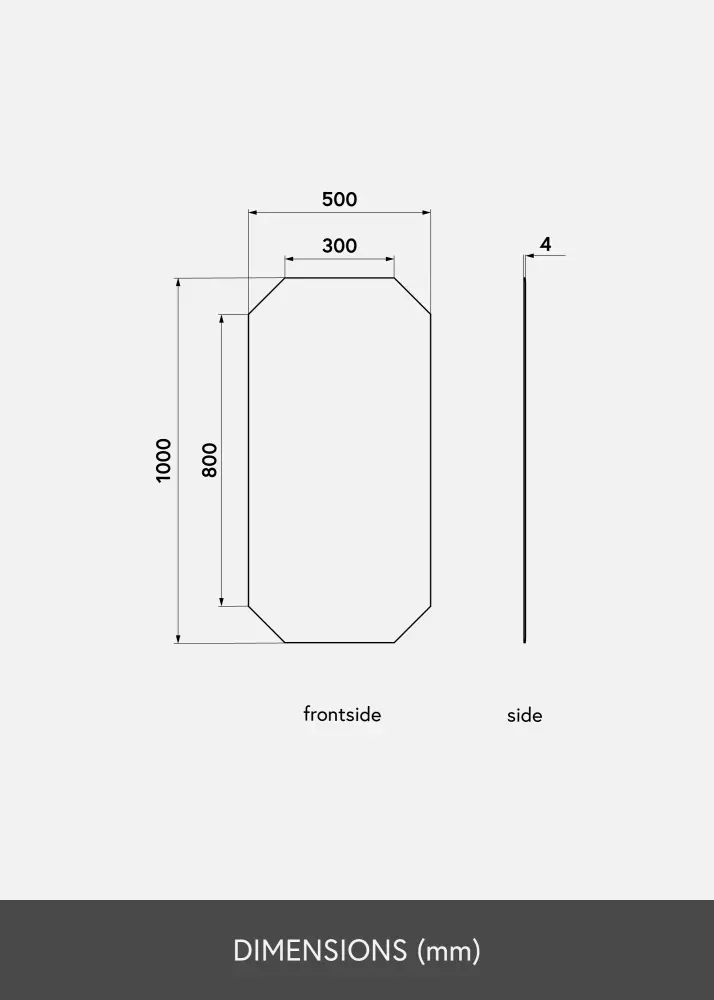 KAILA Spegel Tall Octagon 50x100 cm