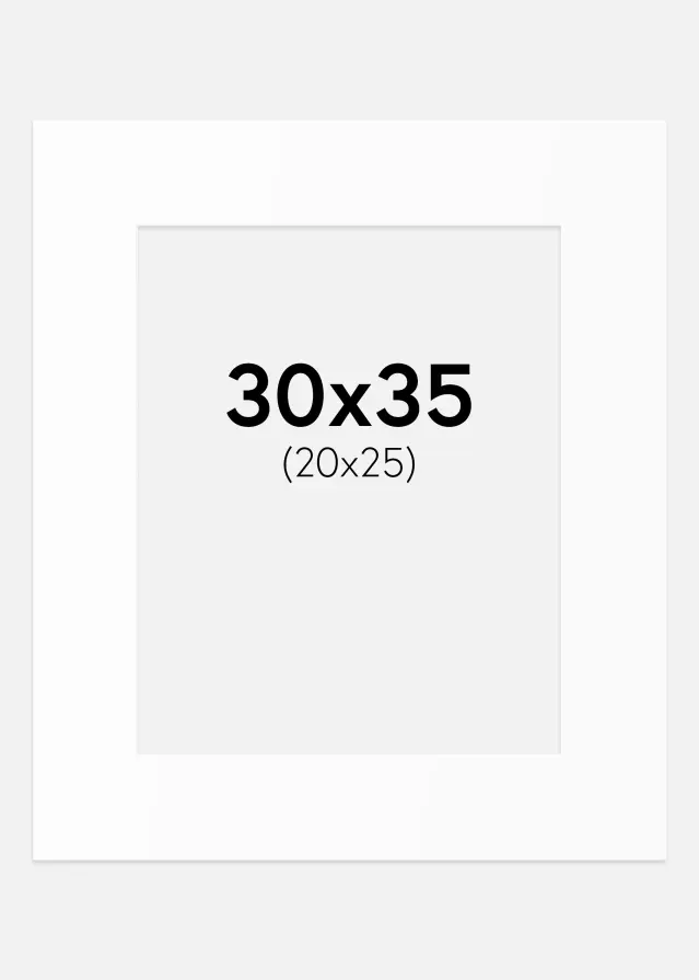 Passepartout Vit Standard (Vit Kärna) 30x35 cm (20x25)