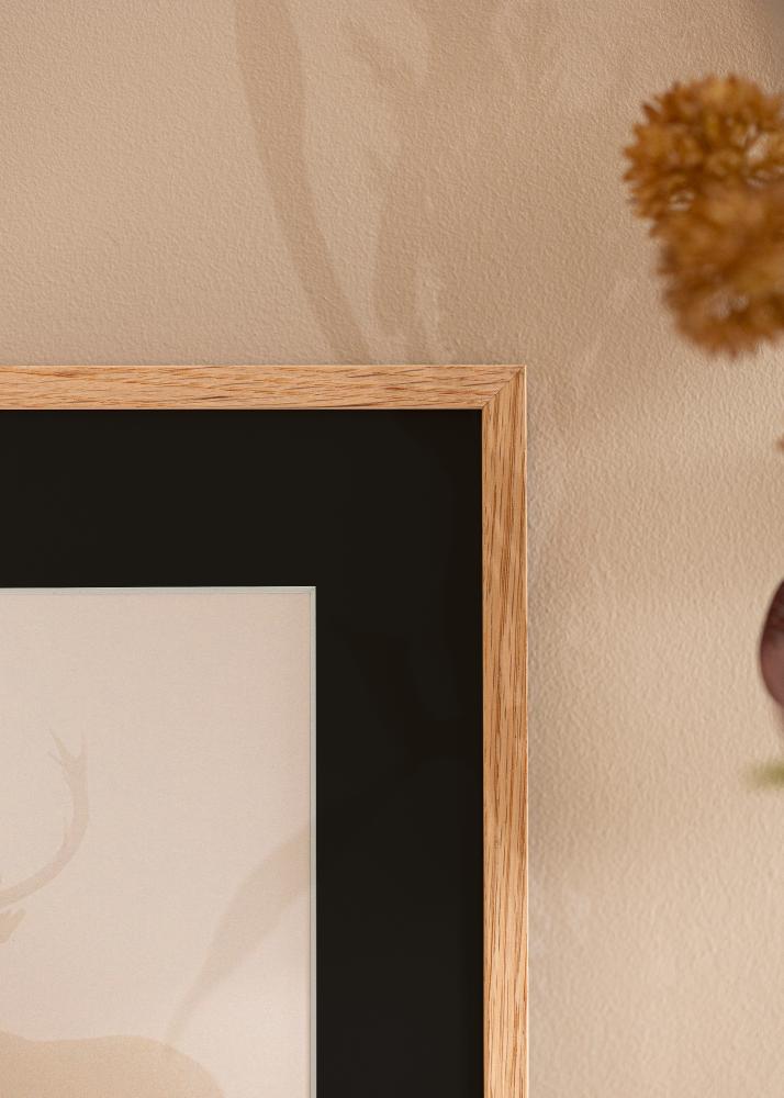 Ram Oslo Ek 30x40 cm - Passepartout Svart 21x29,7 cm (A4)