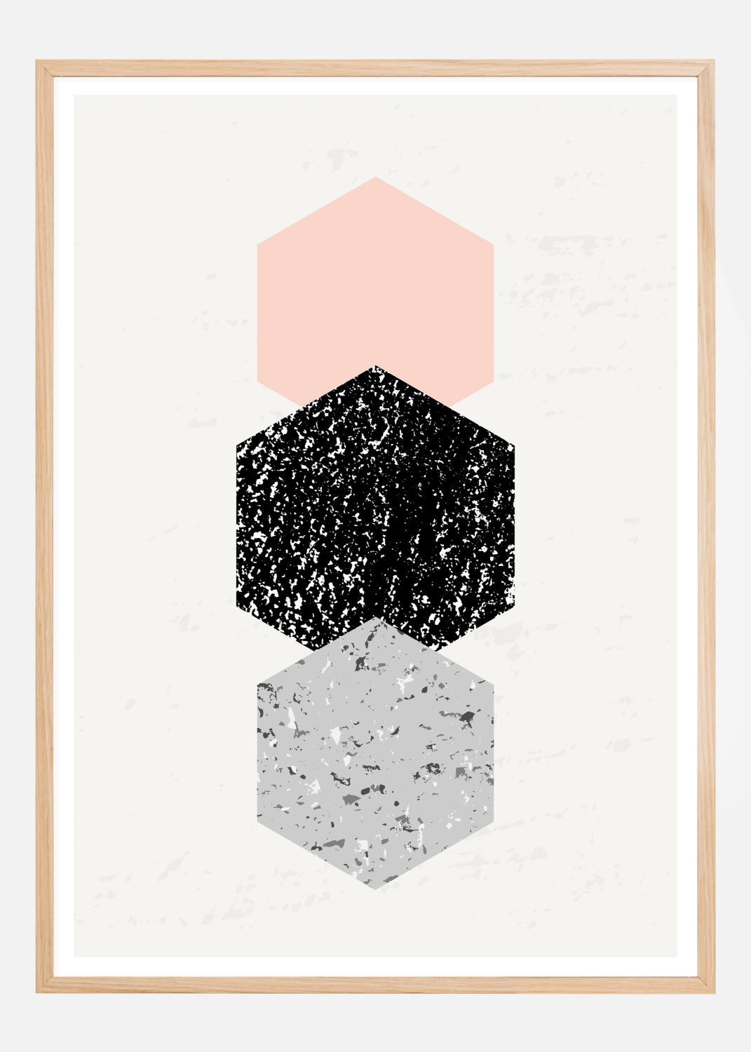 Abstract Hexagons Poster (30x40 cm)
