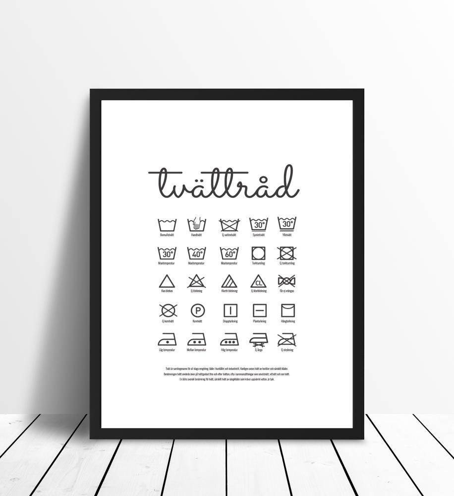 Tvättråd - Vit Poster