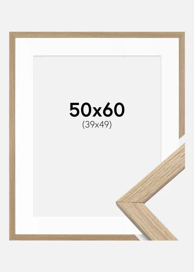 Ram Stilren Ek 50x60 cm - Passepartout Vit 40x50 cm