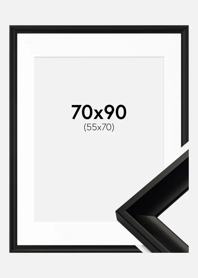 Ram Öjaren Svart 70x90 cm - Passepartout Vit 56x71 cm