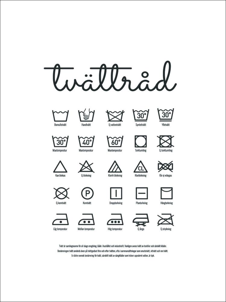 Tvättråd - Vit Poster