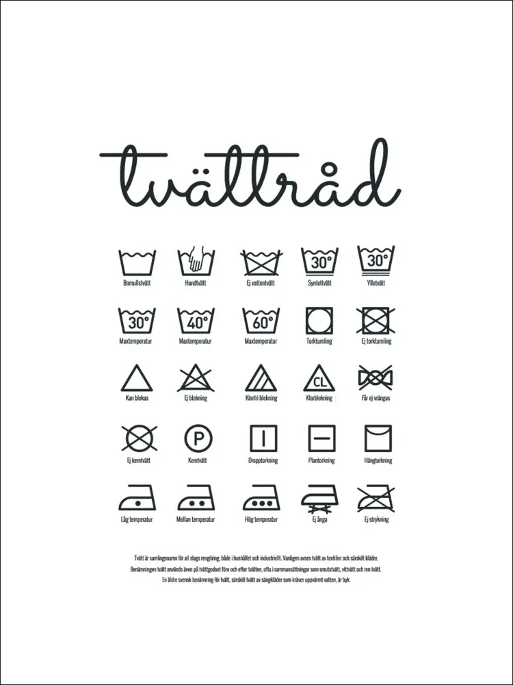 Tvättråd - Vit Poster