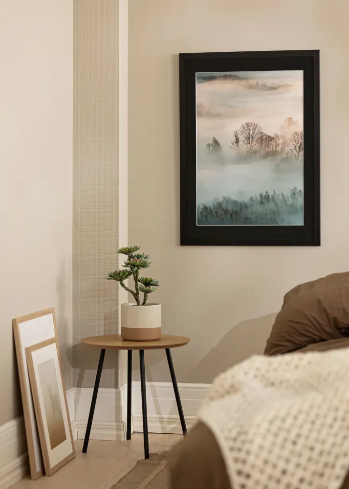 Ram Trendline Svart 30x40 cm - Passepartout Svart 21x29,7 cm (A4)