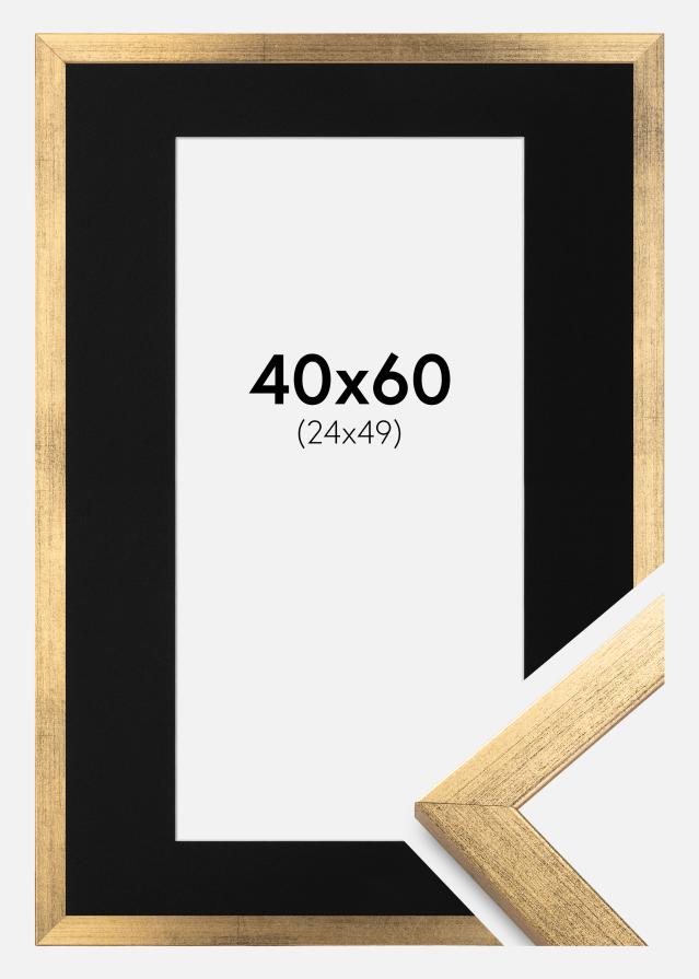 Ram Stilren Guld 40x60 cm - Passepartout Svart 25x50 cm