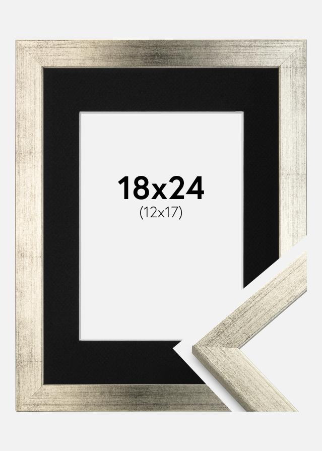 Ram Stilren Silver 18x24 cm - Passepartout Svart 13x18 cm
