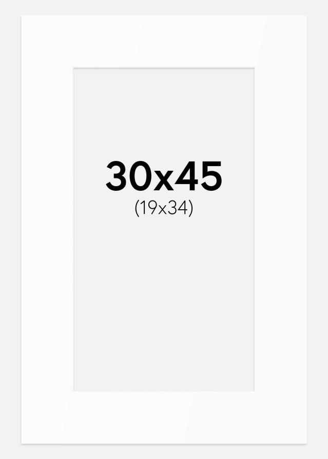 Passepartout Vit Standard (Vit Kärna) 30x45 cm (19x34)
