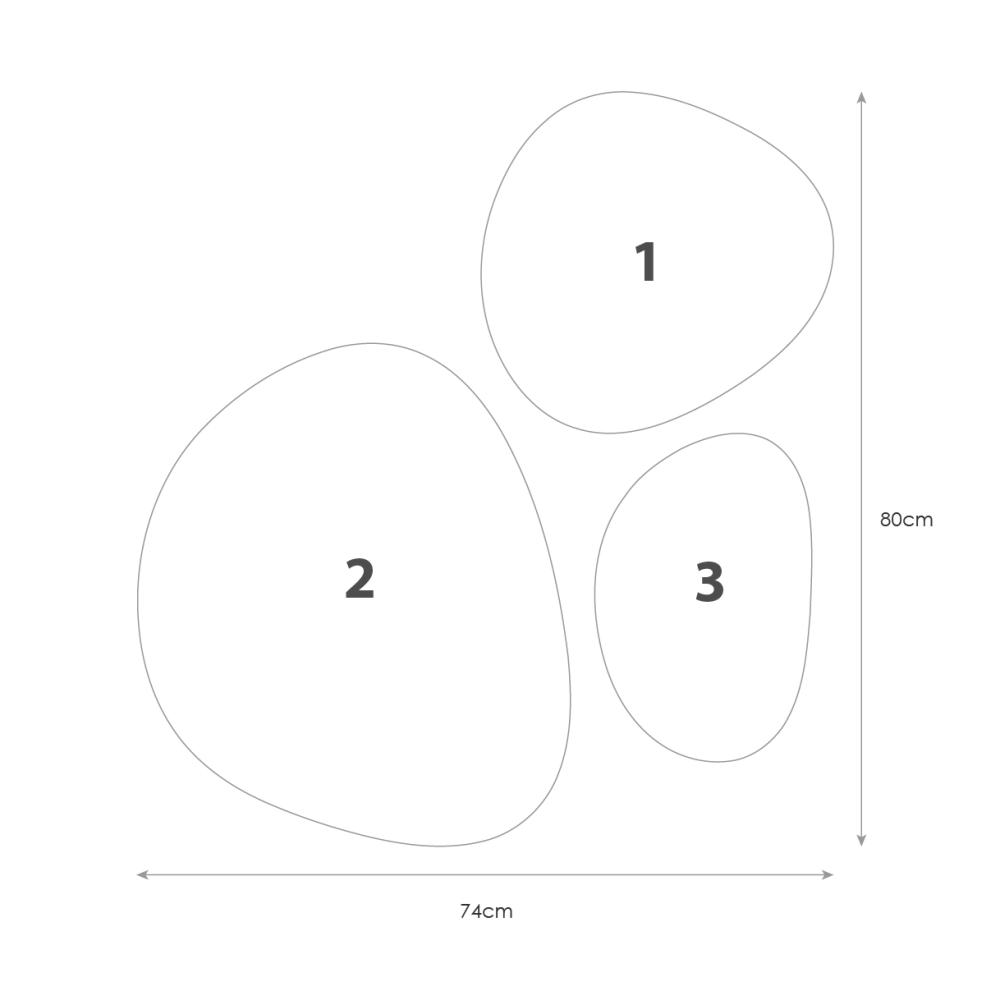 Spegel Set Warm Grey, Cold Grey & Clear - 3 st
