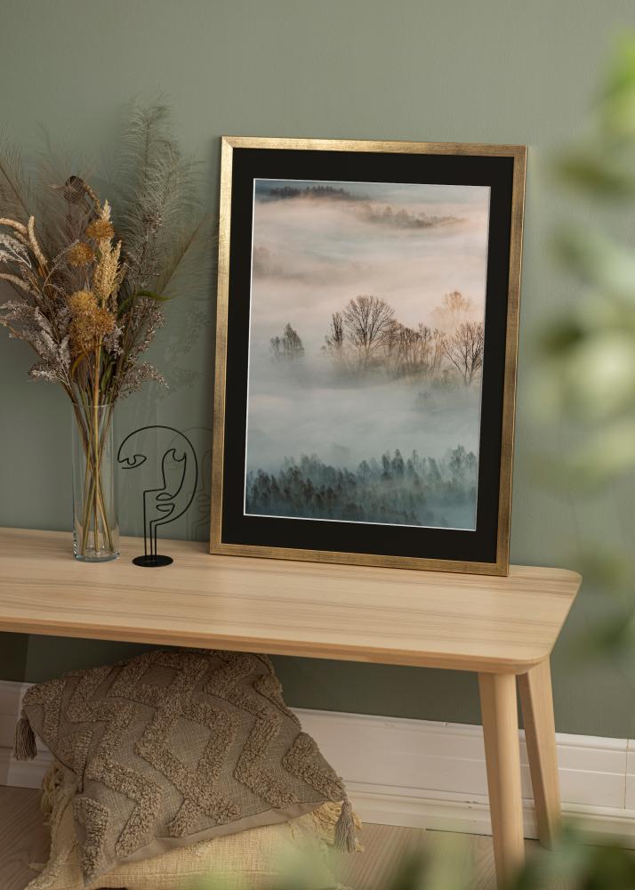 Ram Stilren Guld 30x40 cm - Passepartout Svart 21x29,7 cm (A4)