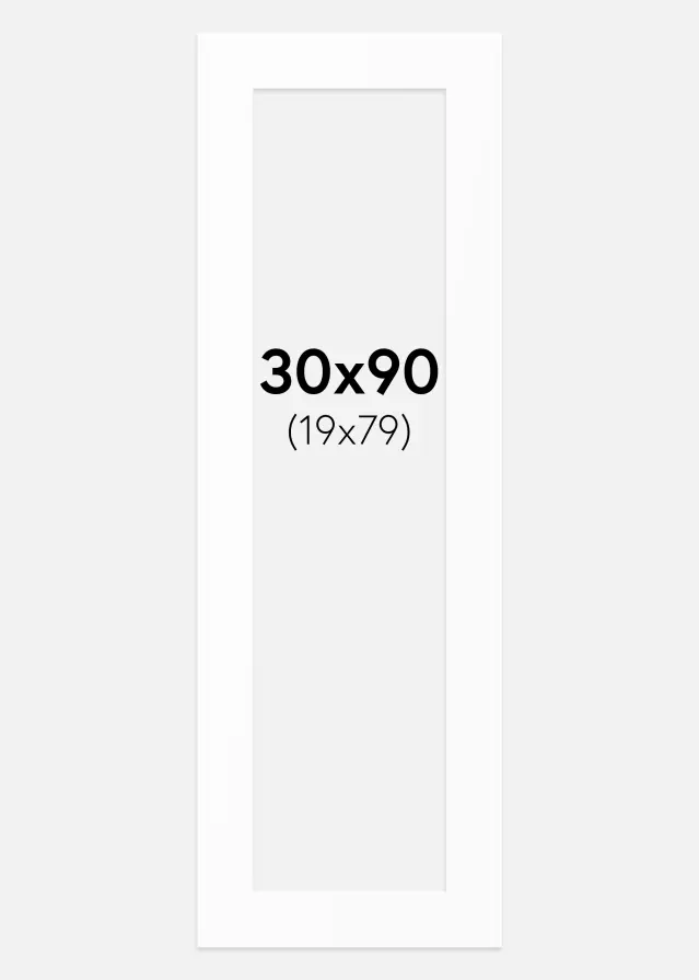 Passepartout Vit Standard (Vit Kärna) 30x90 cm (19x79)