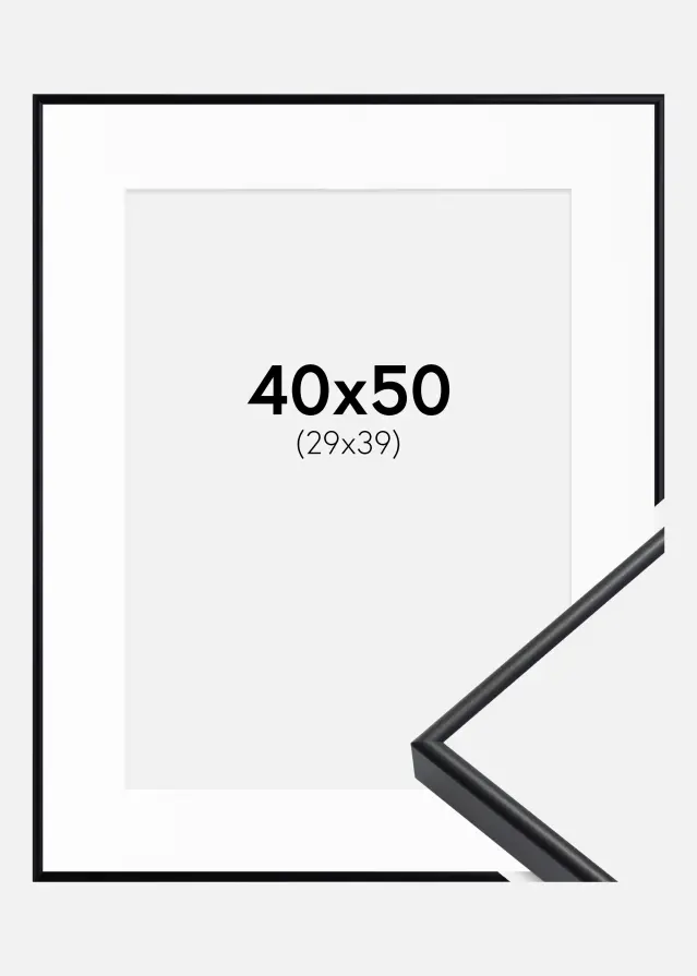 Ram Visby Svart 40x50 cm - Passepartout Vit 30x40 cm
