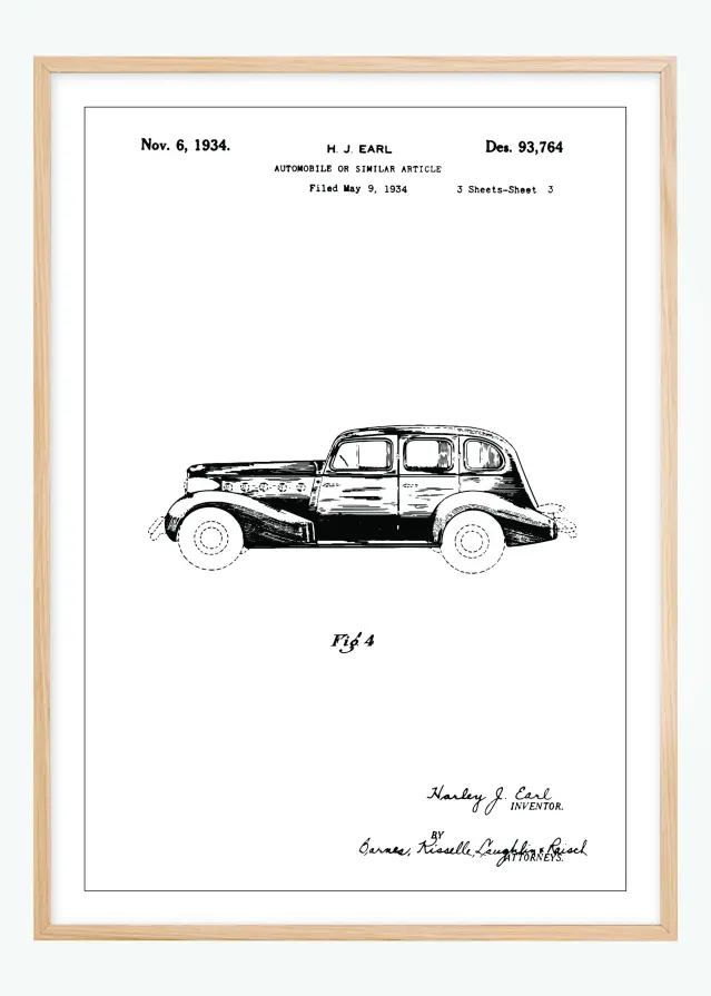 Patentritning - La Salle III Poster